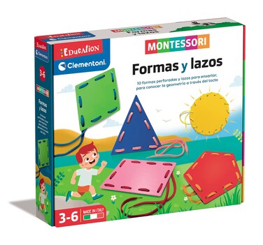 Clementoni Education Clementoni Montessori Shapes and Bows, Geometry Educational Game, Toy in Spanish from 3 Years (55450), Various, Medium