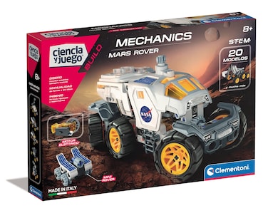 Clementoni Building Game - Science and Build Game - NASA Spaceship - Rover Riding Game, Mechanical Laboratory 8 Years, Toy In Spanish, Mandatory Batteries, Made in Italy, 55470