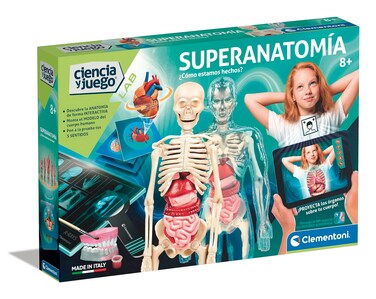 Clementoni Superanatomy - Scientific Anatomy Toy with Dedicated App and Augmented Reality, Discovering The Human Body, Ages 8+, Toy in Spanish (55509)