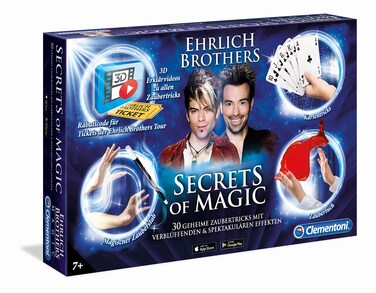 Clementoni Ehrlich Brothers 59048 Honest Secrets Box for Children from 7 Years Equipment for 30 Amazing Magic Tricks + 3D Explanatory Videos, 0