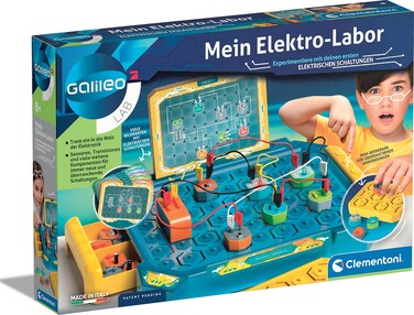 Clementoni Galileo Lab - My Electric Laboratory, Exciting Experiment Box, Electronic Kit with Sensors &amp; Light Effects, for Children from 8 Years 59292