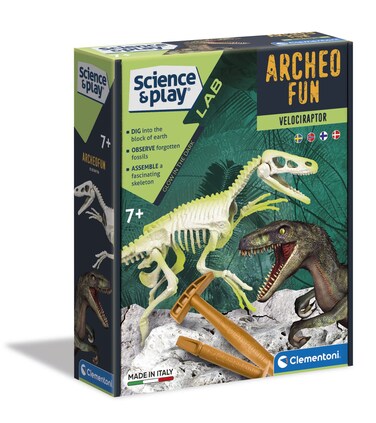 Clementoni Science &amp; Play, Excavation Series Velociraptor, 6+ Years, 78775