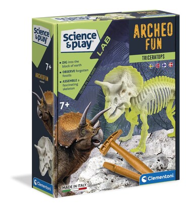 Clementoni Science &amp; Play, Excavation Series Triceratops, 7+ Years, 78780