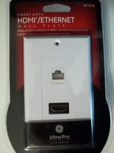 GE 87722 HDMI and Ethernet RJ45 Wall Plate, Smart HDTV