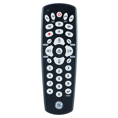 GE Universal Remote Control for Samsung, Vizio, LG, Sony, Sharp, Roku, Apple TV, TCL, Panasonic, Smart TVs, Streaming Players, Blu-ray, DVD, 4-Device, Black, 34708