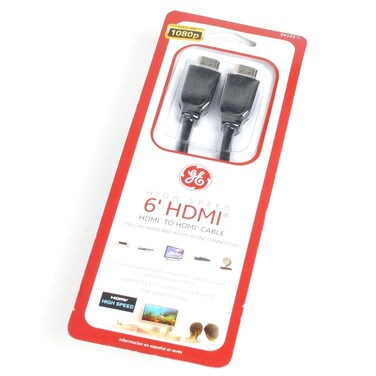 GE High Speed 6-ft. HDMI Cable, Black - 24153