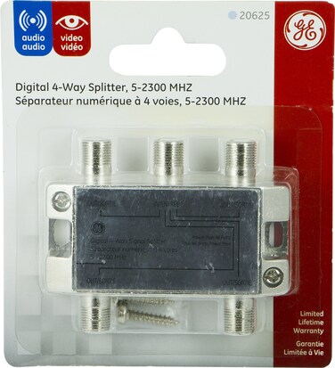 GE home electrical GE 20625 Splitter, Video Digital 4-Way