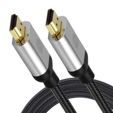 GE 4K HDMI Cable, 6 ft. Premium HDMI 2.0 High Speed 18 Gbps with Ethernet, 4K 60Hz, 1440p 1080p 120Hz, HDR, for HDTV, Streaming, Blu-ray, Gaming, PS4 Pro PS5 Xbox, 33512