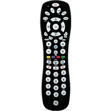 GE Universal Remote Control for, Samsung, Vizio, LG, Sony, Sharp, Roku, Apple TV, RCA, Panasonic, Smart TVs, Streaming Players, Blu-ray, DVD, Simple Setup, 6-Device, Black, 24922