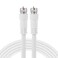 GE RG6 Coaxial Cable, 15 ft. F-Type Connectors, Double Shielded Coax, Input Output, Low Loss Coax, Ideal for TV Antenna, DVR, VCR, Satellite Receiver, Cable Box, Home Theater, White, 33603