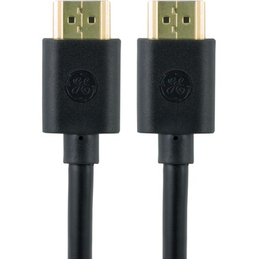 GE High Speed HDMI Cable, Ethernet,3ft HDMI,4K Ultra HD,Full HD 1080P,Lossless Surround Sound,Audio Return Channel,Smart TVs,Roku,Fire Stick,Apple TV, Streaming Devices,Blu Ray,Cable,34475,BLACK