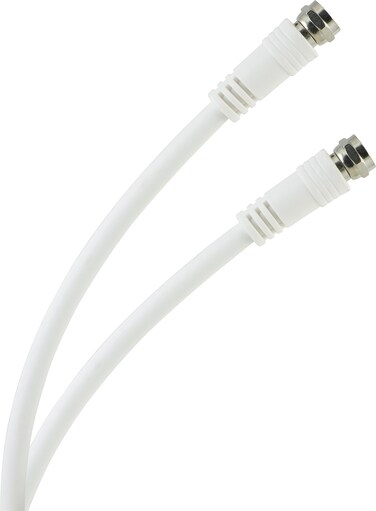 GE 73282 25-Feet RG6 Coaxial Video Cable, White, F Type Connections