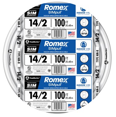 Southwire Romex Brand Simpull Solid Indoor 14/2 W/G NMB Cable 100ft Coil - SW# 28827423