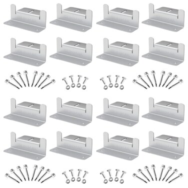 SUNMAK 16 Units per Set Solar Panel Mounting Z Brackets, Solar Panel Mounting Brackets Lightweight Aluminum Corrosion-Free for RVs, Trailers, Boats, Yachts, Wall and Other Off Gird Roof