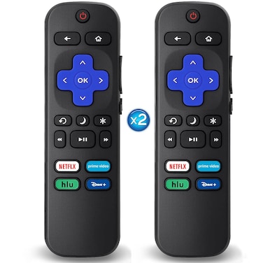 2Pcs Replacement Remote Control Compatible for Roku TV, Universal Remote Fit for Hisense/Onn/TCL/Sharp/Element/Philips/Hitachi/JVC/RCA/Insignia/Sanyo/LG RokuSeries Smart TVs (Not for RokuStick &amp; Box)
