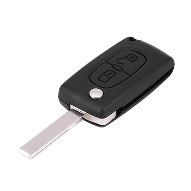 Qiilu Keyless Entry Remote Control Key, 2 Buttons Car Ignition Key Fob 433MHz with Uncut Blade for Peugeot 207 307 308 407 807