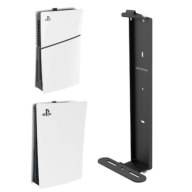 Monzlteck Wall Mount for ps5 Slim -Steel Mount Wall Holder Bracket for PS5 Original and PS5 Slim(Digital and Disc),Sturdy and Not Fall Off,+1Controller Holder
