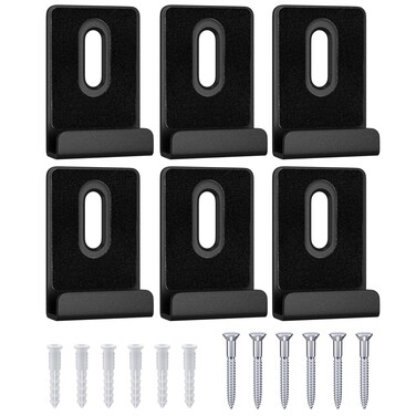 BAGTeck 6Pcs Metal Mirror Clips Wide Channel Mirror Hanger Clip Kit Large Heavy Retainer Clips for Mirrors with Screw Mirror Clips for Wall Mounting Frameless Mirror Billboard Displays (Black)