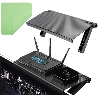 13 inch Wide Platform Adjustable Screen Bracket Installation, Desktop Computer Monitor Streaming Cable Amazon Fire TV top Installation (1 Pack)