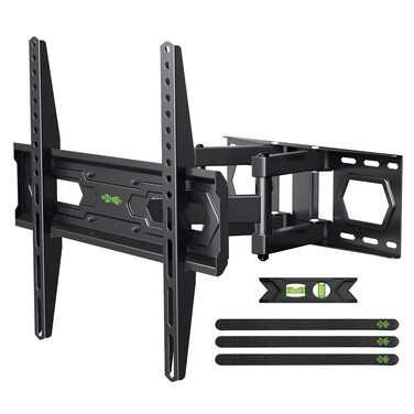 USX MOUNT TV Wall Mount for 32-65 inch Flat Screen/LED/4K TVs up to 110lbs, Full Motion TV Bracket, Swivel/Tilt TV Mount with Articulating Dual Arms, Max VESA 400x400mm, Fits 12/16" Wood Stud