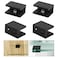 KAFENDA 4Pcs Square Adjustable Frameless Glass Shelf Bracket Holder, Black Heavy Duty Glass Clamp Clip Support with Screws for Wall Mounted 0.32"(8mm)-0.39"(10mm)