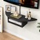 WANLIAN Floating TV Stand Entertainment Wall Shelf Stand, Floating Cable Box Shelf Wall Mounted Media Shelves TV Center Shelf 31.5inch DVD Console Floating Shelf for Under TV (Black)