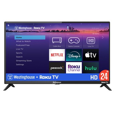 Westinghouse Roku TV - 24 Inch Smart Television, 720P LED HD with Wi-Fi Connectivity and Mobile App, Flat Screen Compatible with Apple Home Kit, Alexa and Google Assistant
