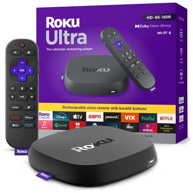 Roku Ultra 2024 - Ultimate Streaming Player - 4K Streaming Device for TV with HDR10+, Dolby Vision &amp; Atmos - Bluetooth &amp; Wi-Fi 6- Rechargeable Voice Remote Pro with Backlit Buttons - Free &amp; Live TV
