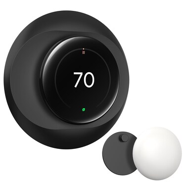 CaseBot Wall Plate Cover Compatible with Google Nest Learning Thermostat (4th Gen), Practical Nest Thermostat Trim Kit, with Temperature Sensor Holder, Easy Installation, Matte Black