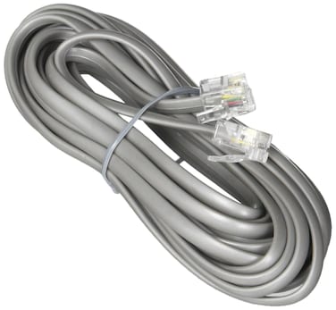 1st Choice Telephone Line Cord Heavy Duty Silver Satin 4 Conductor 14-ft