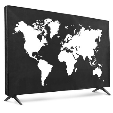 kwmobile Dust Cover for 55&amp;quot; TV - Flat Screen TV Protector - Travel Outline White/Black