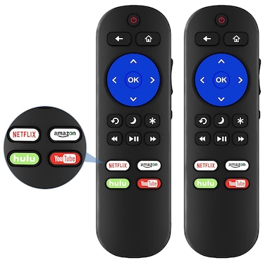 Pack of 2 Remote Compatible with All Roku TV Remote, Universal for Hisense Roku/TCL Roku/Onn Roku/Element/Sharp/Haier/Hitachi/LG/Sanyo/JVC/Magnavox/RCA/Philips/Westinghouse Roku Series Smart TV