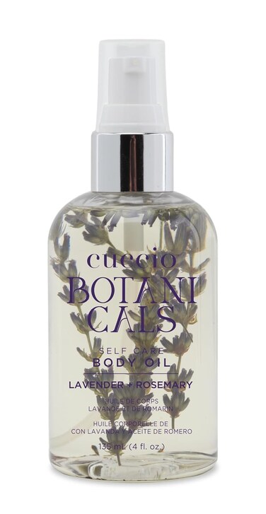 Cuccio Botanicals Lavender &amp; Rosemary Body Oil, 4 fl. oz &ndash; Hydrating and Calming Massage Oil for Relaxation and Skin Nourishment