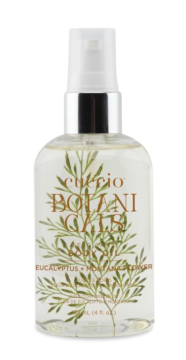 Cuccio Botanicals Eucalyptus &amp; Montana Flower Body Oil, 4 fl. oz &ndash; Hydrating and Soothing Massage Oil for Skin Nourishment and Relaxation