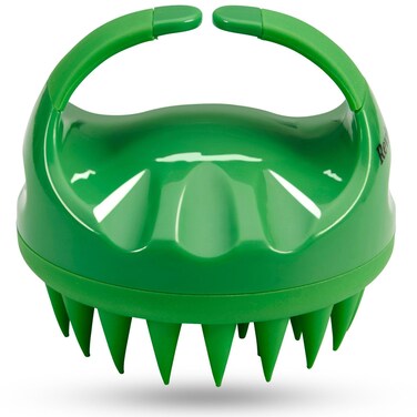 Scalp Massager Exfoliator &amp; Shampoo Brush &amp; Scrubber with Soft Silicone Bristles for Dandruff Removal &amp; Hair Growth. Advanced Durable Design for Wet or Dry Hair. (Green)