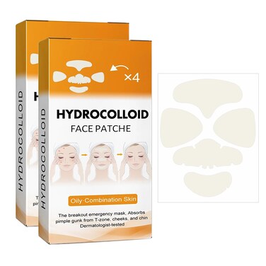 40Pcs Hydrocolloid Acne Patches Full-Face Coverage Kit for Pimples &amp; Blemishes, Skin Care Solution for Clearing Spots