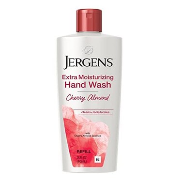 Jergens Extra Moisturizing Hand Soap, Liquid Soap Refill with Jergens Cherry Almond Scent, Hand Wash For Dry Hands, 15 Oz