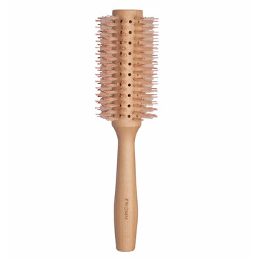 Mission Sleek Vented Round Boar Brush for Smooth, Lustrous Blowouts Even on Frizz-Prone Hair   Roller Hairbrush with Natural Boar for Anti-static Styling, Smoothing, Straightening and Shine