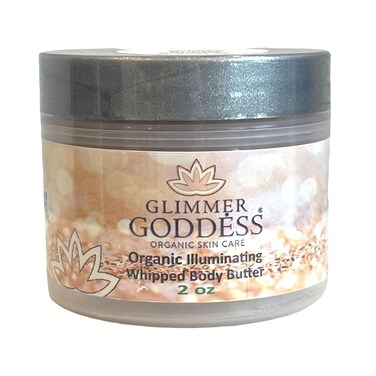 GLIMMER GODDESS Organic Shimmer Body Butters Travel Size 2 oz - Rose Gold Subtle Level 1 - Nourishing, Hydrating, Natural Glow - Vegan, Cruelty-Free, Paraben-Free, All-Natural Ingredients**