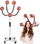 750W 5 Head Infrared Standing Salon Hair Dryer with Adjustable Height Ideal for Perming Dyeing All Hair Styling Needs, Complete with Chrome Arms and Metal Lampshade
