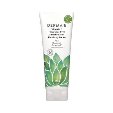 Derma E Vitamin E Intense Moisture Body Lotion, 8 Oz, Fragrance-Free Moisturizing Lotion with Shea Butter, Aloe Vera, Chamomile &amp; Pycnogenol, Soothing Sensitive Skin Lotion