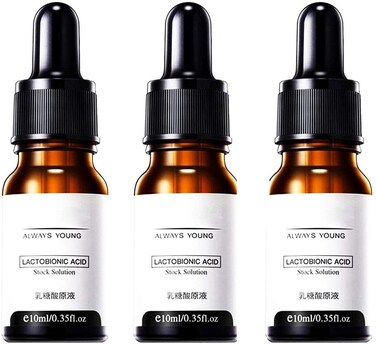 Lactobionic Acid Essence, Face Shrink Pores Serum Oil, Soften Anti-Aging Wrinkle Skin Facial Serum, Can Remove Blackheads Acne, Fine Pores and Refine the Skin(3 Pcs)