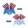 Nishine 4 pcs 8inch Girls American Flag Glitter Ribbon Cheer Hair Bows 4th of July Independence Day Ponytail Holder Hair Ties (Type A-4 pcs)