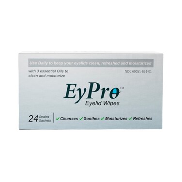 eyelid wipes qty 24 that cleanses, soothes, moisturizes and refreshes - Wipes for Demodex, Blepharitis, Mgd and Red Irritated Eye Lid - Tea Tree Oil Extract.