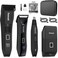Beard Trimmer+Groin &amp; Body Hair Trimmer+foil Shaver+Nose &amp; Ear Hair Trimmer 4 IN1 Men's Grooming Kit,Manscape Ball Trimmer for Men,with Travel Lock,Shed Toiletry Bag，LED Display