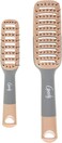 Goody Detangle It Vented Hair Brush, Quick Drying Detangler Brush with Flexible Bristle, Use as a Detangling Brush or Styling Brush to Tackle Tangles, Knots &amp; Frizz, All Hair Types, Brown/Grey - 2 Ct
