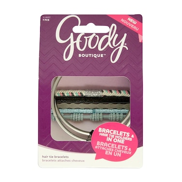 Goody Boutique Hair Tie Bracelets, Skinny/Silver