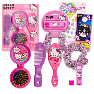 Hello Kitty Accessories Set for Girls - Bundle with Scrunchies, Mirror, Brush, Tattoos, and More