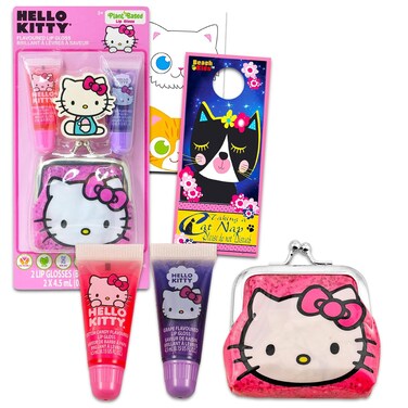 Hello Kitty Lip Balm Tubes - Bundle with 2 Hello Kitty Lip Balms in Assorted Flavors for Party Favors Plus Coin Purse, Stickers, More   Hello Kitty Party Favors