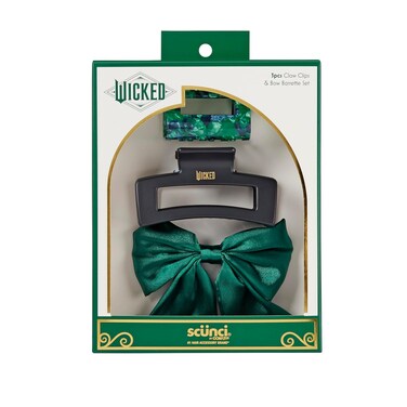 Wicked 3PK Claw Clip &amp; Bow Barrette set - hair clips - gift box - hair clips for women - gifts for her - hair accessories -Scunci by Conair